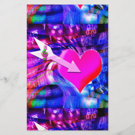 Wanneer Music pijl gericht op het hart Briefpapier