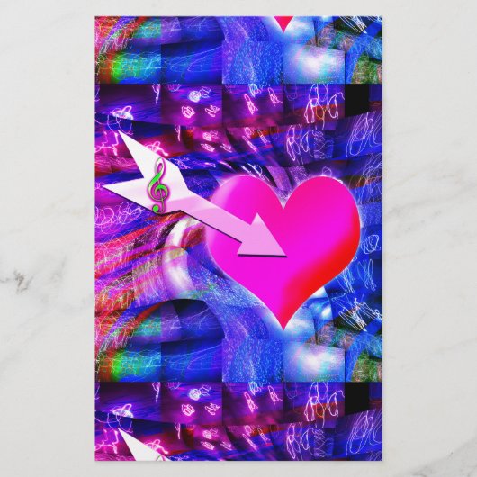 Wanneer Music pijl gericht op het hart Briefpapier (Voorkant)