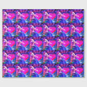 Wanneer Music pijl gericht op het hart Cadeaupapier (Vlak)