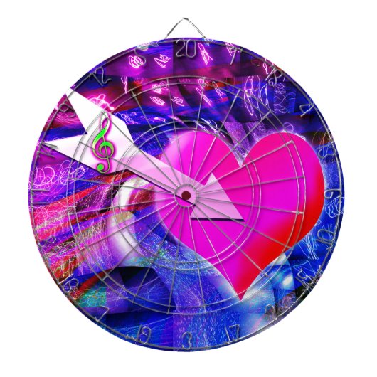 Wanneer Music pijl gericht op het hart Dartbord (Voorkant)