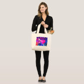 Wanneer Music pijl gericht op het hart Grote Tote Bag (Voorkant (model))