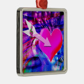 Wanneer Music pijl gericht op het hart Metalen Ornament (Rechts)