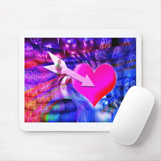 Wanneer Music pijl gericht op het hart Muismat (Met muis)