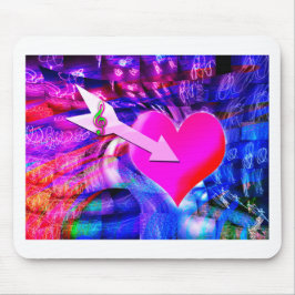 Wanneer Music pijl gericht op het hart Muismat