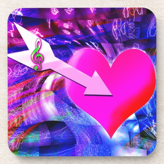 Wanneer Music pijl gericht op het hart Onderzetter (Voorkant)