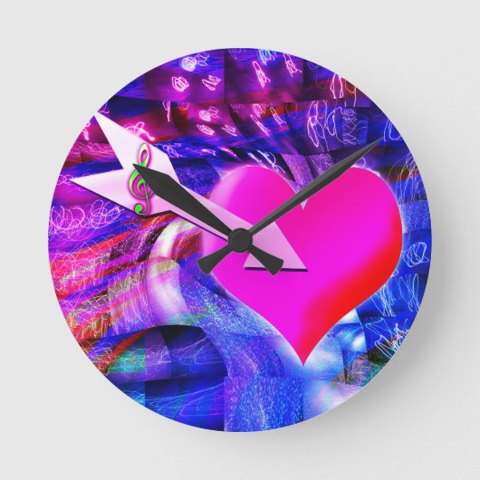 Wanneer Music pijl gericht op het hart Ronde Klok (Voorkant)