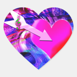 Wanneer Music pijl gericht op het hart Sticker