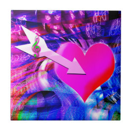 Wanneer Music pijl gericht op het hart Tegeltje