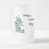 Wanneer olifanten vliegen! ~bevroren Stien Matglas Bierpul (Voorkant links)