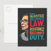 Wanneer onrecht de wet wordt, wordt verzet de plic aankondigingskaart (Voorkant / Achterkant)