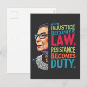 Wanneer onrecht de wet wordt, wordt verzet de plic feestdagenkaart (Voorkant / Achterkant)