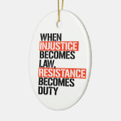 Wanneer onrecht wet wordt keramisch ornament (Links)