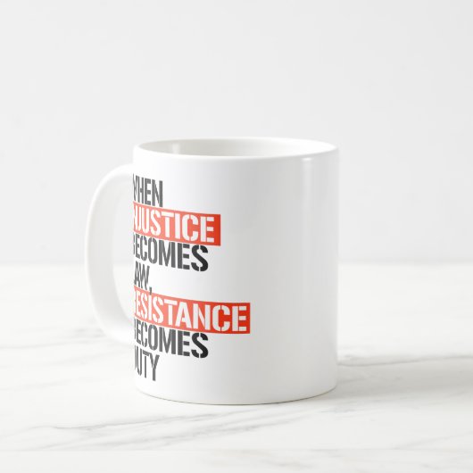 Wanneer onrecht wet wordt koffiemok (Voorkant links)