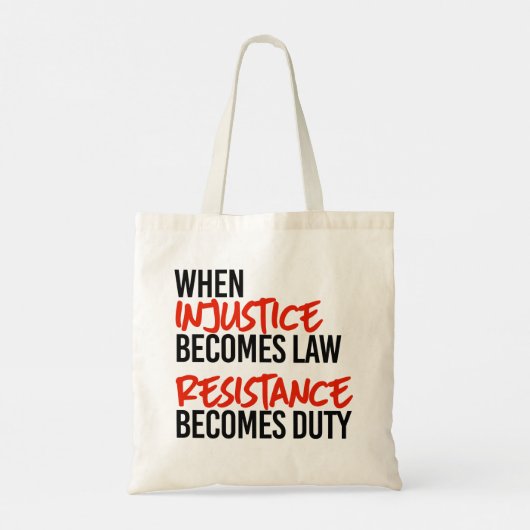Wanneer onrecht wet wordt tote bag (Achterkant)