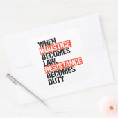 Wanneer onrecht wet wordt vierkante sticker (Envelop)