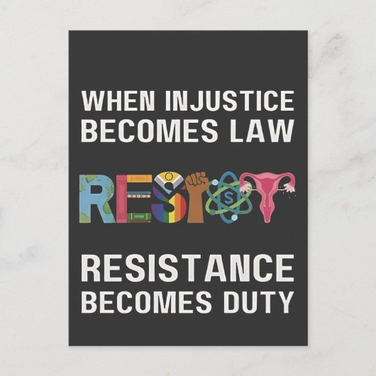 Wanneer onrecht wet wordt, wordt verzet  feestdagenkaart (Voorkant)