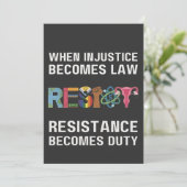 Wanneer onrecht wet wordt, wordt verzet kaart (Staand voorkant)