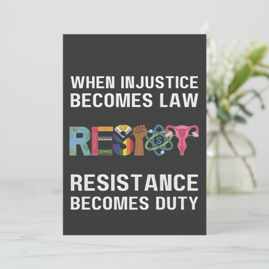 Wanneer onrecht wet wordt, wordt verzet kaart (Staand voorkant)