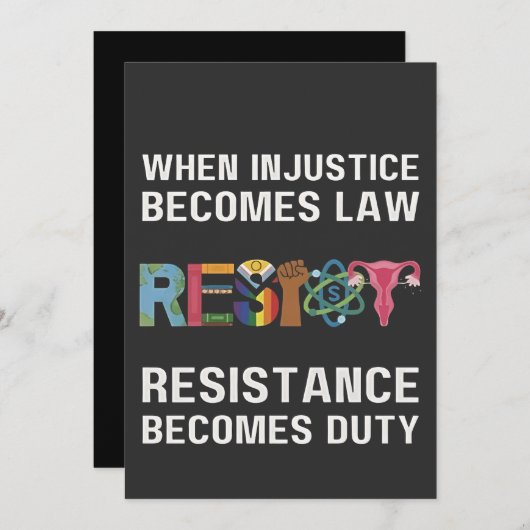 Wanneer onrecht wet wordt, wordt verzet kaart (Voorkant / Achterkant)