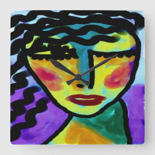 Wanneer oorspronkelijke Abstracte kunst Vierkante Klok