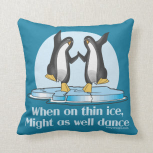 Wanneer op Thin Ice Dance Penguins Kussen