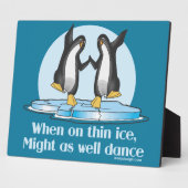 Wanneer op Thin Ice Pinguins Funny Design Fotoplaat (Zijkant)