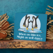 Wanneer op Thin Ice Pinguins Funny Design Fotoplaat (Zijkant)