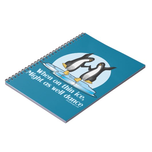 Wanneer op Thin Ice Pinguins Funny Design Notitieboek (Linkerzijde)
