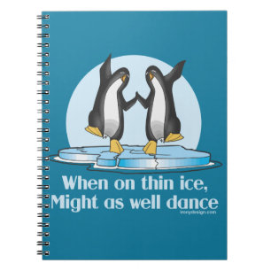 Wanneer op Thin Ice Pinguins Funny Design Notitieboek