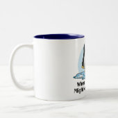 Wanneer op Thin Ice Pinguins Funny Design Tweekleurige Koffiemok (Links)