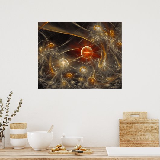 'Wanneer paddenstoelen dromen' Poster (Keuken)