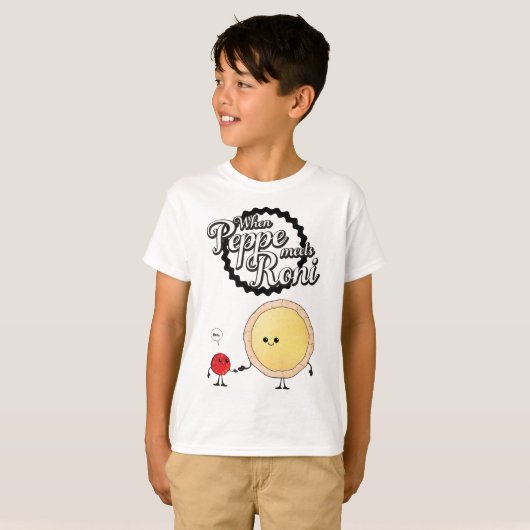 Wanneer Peppe Roni ontmoet - Grappige Pepperoni Pi T-shirt (Voorkant volledig)