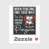 Wanneer pinguïns hun moeder vinden, blijven ze bij sticker (Vel)