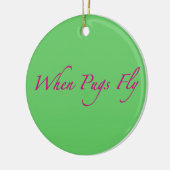 Wanneer pugs kerstversiering vliegen keramisch ornament (Links)