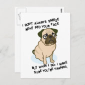 Wanneer pugs niezen briefkaart (Voorkant / Achterkant)