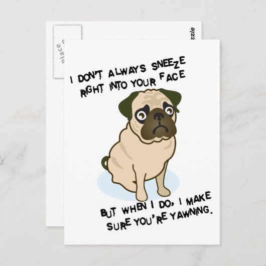 Wanneer pugs niezen briefkaart (Voorkant / Achterkant)