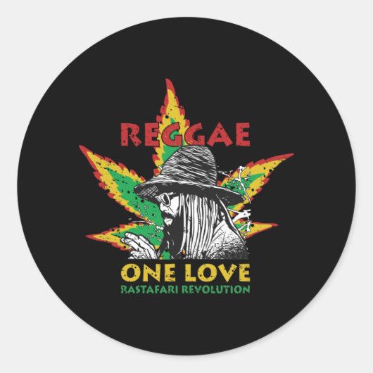 Wanneer Reggae je leven is Ronde Sticker (Voorkant)