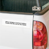 Wanneer religie politiek controleert... bumpersticker (Op Truck)