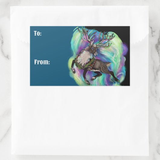 Wanneer rendieren vliegen rechthoekige sticker (Tas)