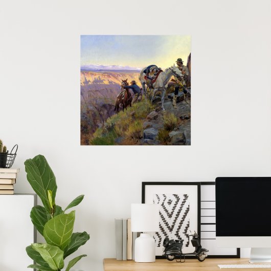 "Wanneer Shadows Hint Death" door Charles M Russel Poster (Thuiskantoor)