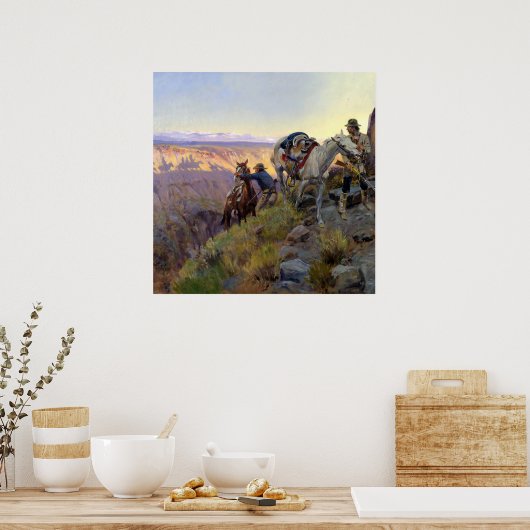 "Wanneer Shadows Hint Death" door Charles M Russel Poster (Keuken)