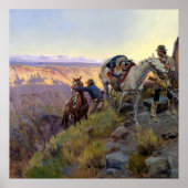 "Wanneer Shadows Hint Death" door Charles M Russel Poster (Voorkant)