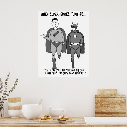 Wanneer Superhelden 40 Poster draaien (Keuken)