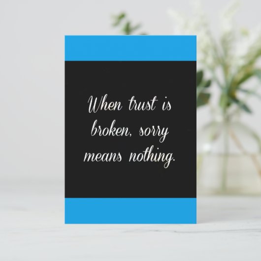 WANNEER TRUST SORRY WORDT GEBROKEN, WORDT GEEN GED KAART (Staand voorkant)