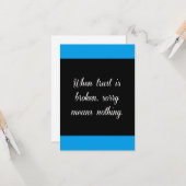 WANNEER TRUST SORRY WORDT GEBROKEN, WORDT GEEN GED KAART (Voorkant / Achterkant in situ)