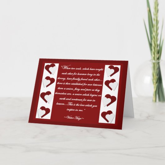 Wanneer Twee Zielen… Het Wenskaart van Hugo Quote Kaart (Voorkant)
