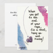 Wanneer u aan het eind..gezegde blauwe het schilde notitiekaartje (Voorkant / Achterkant)