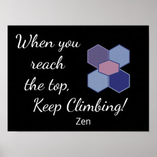 Wanneer u de top bereikt - Zen-quote - Afdrukken Poster