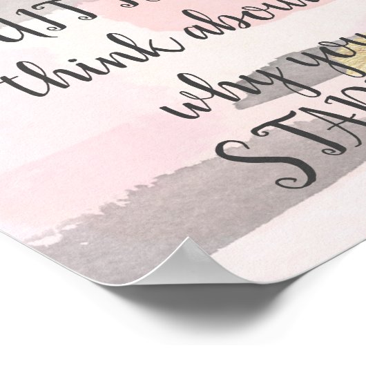 WANNEER U DENKT OVER QUITTING - Roze Gold Quote Poster (Hoek)