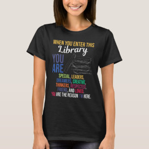 Wanneer u deze bibliotheek betreedt Boek lezer Lez T-shirt